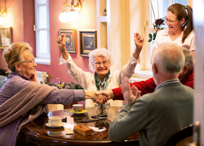 Bewoners van een verpleeghuis